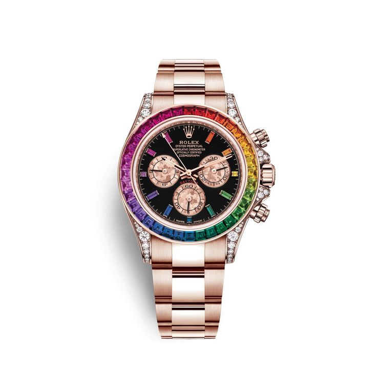 Rolex Daytona 116595RBOW 'Rainbow' Rose Gold Black Dial Sapphire Bezel